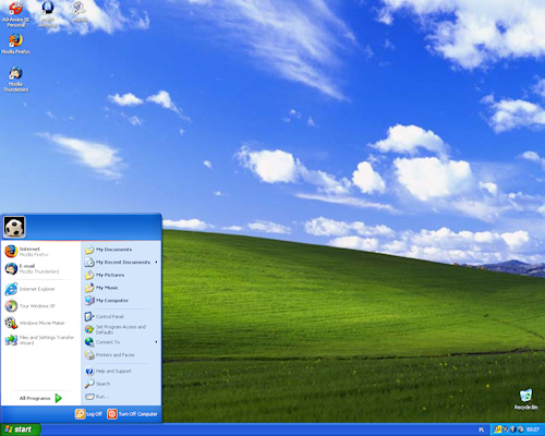 windows XP po instalaci