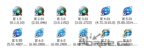 IE collection - všechny verze Internet Explorerů v jednom balíku